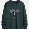 Long Sleeve Paris Slogan Print Cotton T-Shirt