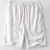 Short Sleeve Half Button Fly Henley Collar Shirt & Linen Cotton Blend 11" Shorts