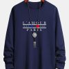 Long Sleeve Paris Slogan Print Cotton T-Shirt