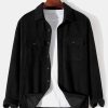 Long Sleeved Corduroy Button Up Shirt With Pockets