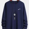 Long Sleeve Mountain Graphic Print Cotton T-Shirt