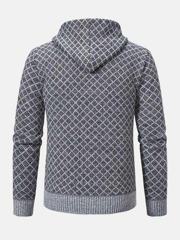 93d93b25a9aad8abce53c05f2c4fd54f80a1e2a23e908f91dc076ec88df38826.jpg Diamond Pattern Zip Hooded Sweater