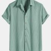 Corduroy Button Up Short Sleeved Shirt