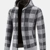 Plaid Zip Up Hooded Sweater