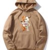 Skeleton Bear Print Hoodie