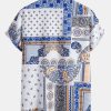 Paisley Patchwork Print Button Up Shirt & Swim Shorts