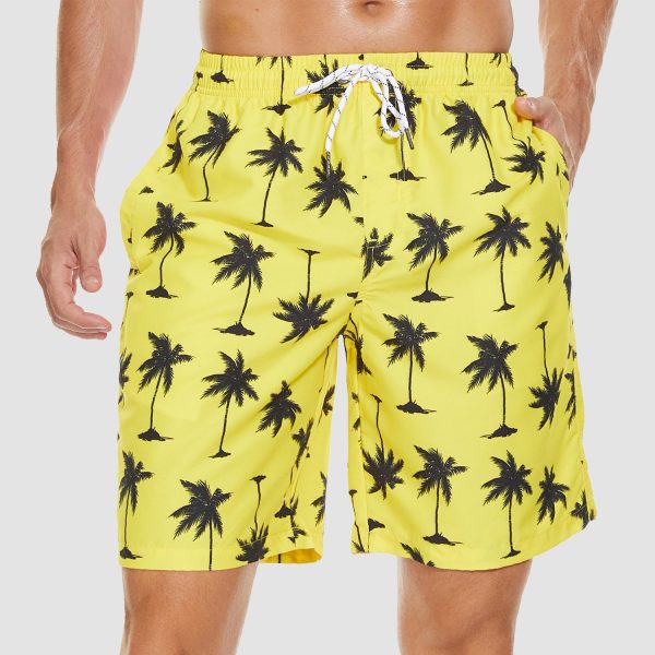 Men's Beach Shorts Swimming Trunks Mesh Lining Shorts with 2 Pockets Quick Dry