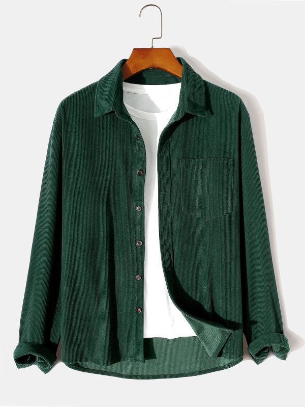 Long Sleeve Button Up Corduroy Shirt