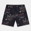 Dragon Floral Print Button Up Shirt & Dragon Print Swim Shorts