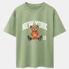 New York Basketball Bear Print Heavy Weight Oversize T-Shirt