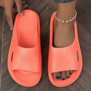 Women's Eva Silent Indoor Slippers, Non-slip & Comfortable Open Toe Casual House Slides