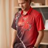 Christmas Decoration Chest Pocket Short Sleeve Shirt