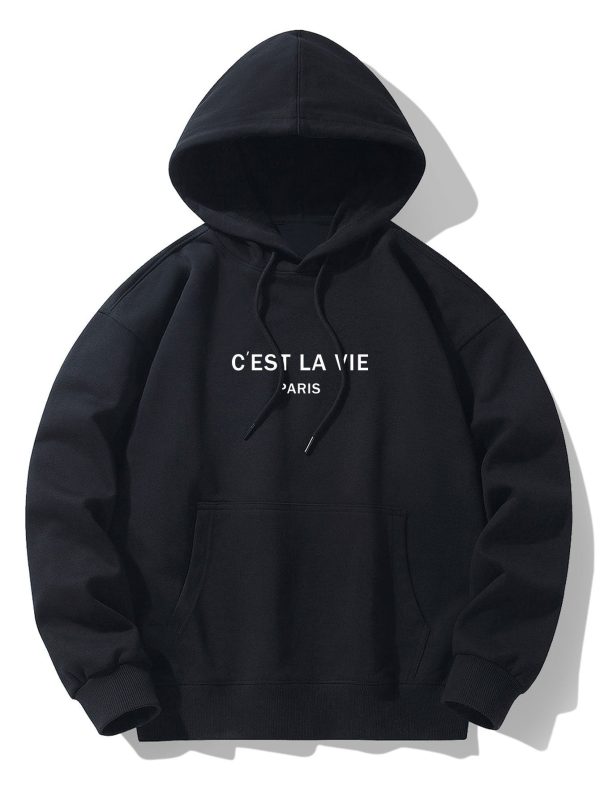 Paris Print Cotton Blend Hoodie & Jogger Pants