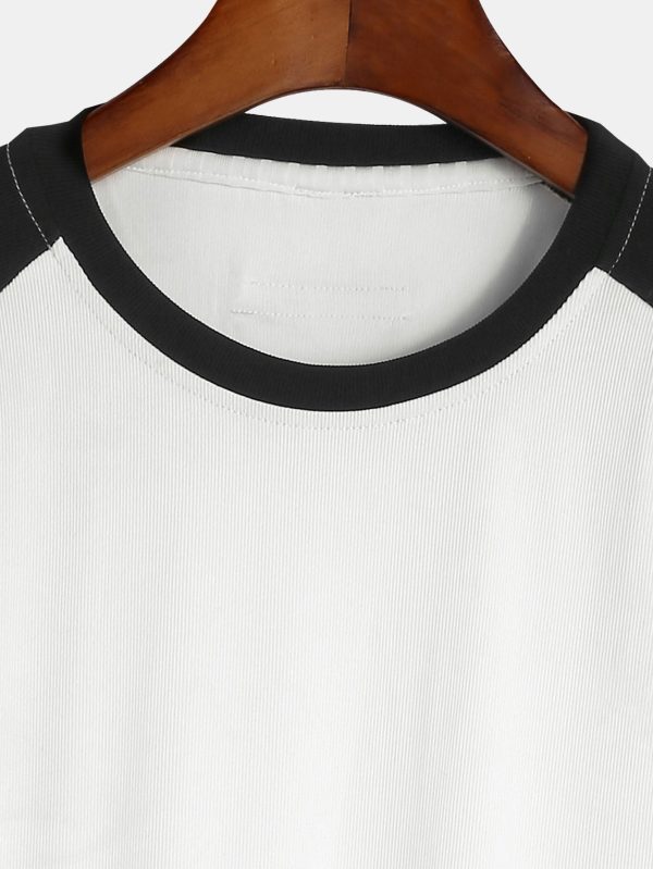 Muscle Fit Paneled Textured T-Shirt