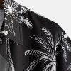 Palm Tree Print Button Up Shirt & Swim Shorts