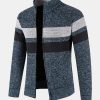 Striped Zip Up Sweater