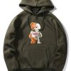 Skeleton Bear Print Hoodie
