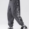 Corduroy Paisley Print Panel Pants