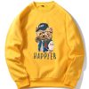 Baseball Jacket Bear Print Raglan Sleeve Sweatshirt