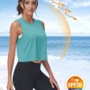 Crop Tops for Women Athletic Running Workout UPF 50+ Cropped Tank Tops