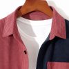 Long Sleeve Two Tone Corduroy Overshirt