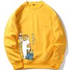 Cute Cat Print Raglan Sleeve Sweatshirt