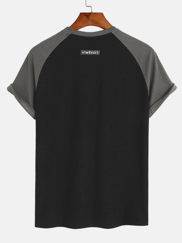Muscle Fit Paneled Textured T-Shirt