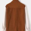 Long Sleeve Color Block Corduroy Shirt