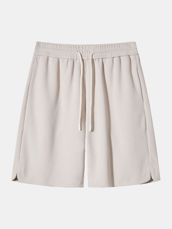 Heavy Weight Oversize T-Shirt &  Loose Fit Drawstring Waffle Shorts