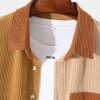 Corduroy Patchwork Button Up Shirt