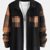 Plaid Corduroy Panel Shirt