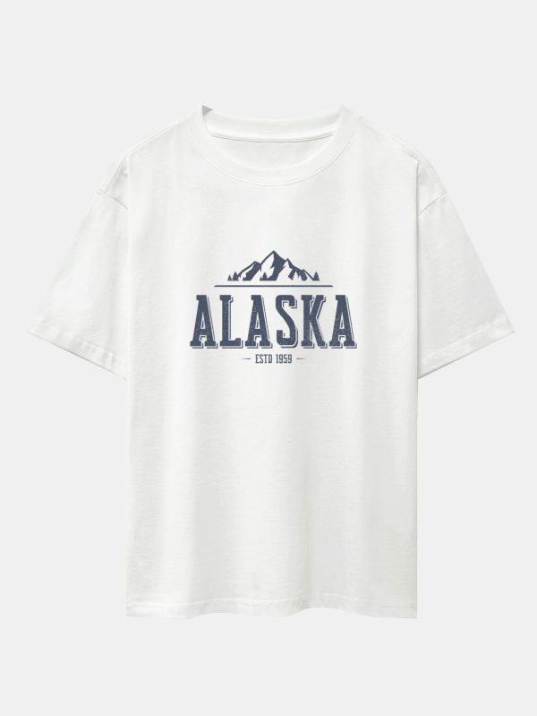 a1d60f9208ddb2ecf70333b2c1548f310d91d2c50020f82b064a72bfbf3b7690.jpg Vintage Alaska Letter Print Heavy Weight Oversize T-Shirt