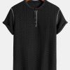 Muscle Fit Knitted Textured Henley Shirt