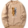 Robot Bear Print Raglan Sleeves Sweatshirt & Jogger Pants