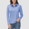Women's Polo Shirts Long Sleeve UPF 50+ Sun Protection Golf Shirts Quick Dry Athletic Workout Collared Shirt