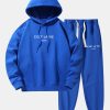 Paris Print Cotton Blend Hoodie & Jogger Pants