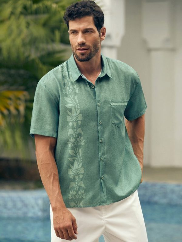 a4aaca993db1ffd1538b161350e0830b5c541619b347c8f65f3843ff327f212a.jpg Tropical Floral Print Short Sleeve Casual Shirt