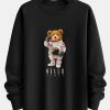 Astronaut Bear Print Relax Fit Sweatshirt