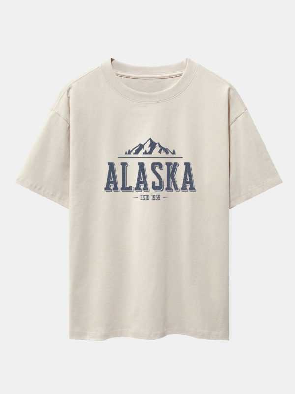 a577e5dcecef5dc88cdd7010d392e12f10ca45905b19995d1027ad449d513029.jpg Vintage Alaska Letter Print Heavy Weight Oversize T-Shirt