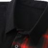 Long Sleeve Corduroy Plaid Panel Shirt