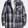 Plaid Pocket Front Button Up Shirt