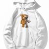 Robot Bear Graphic Print Hoodies