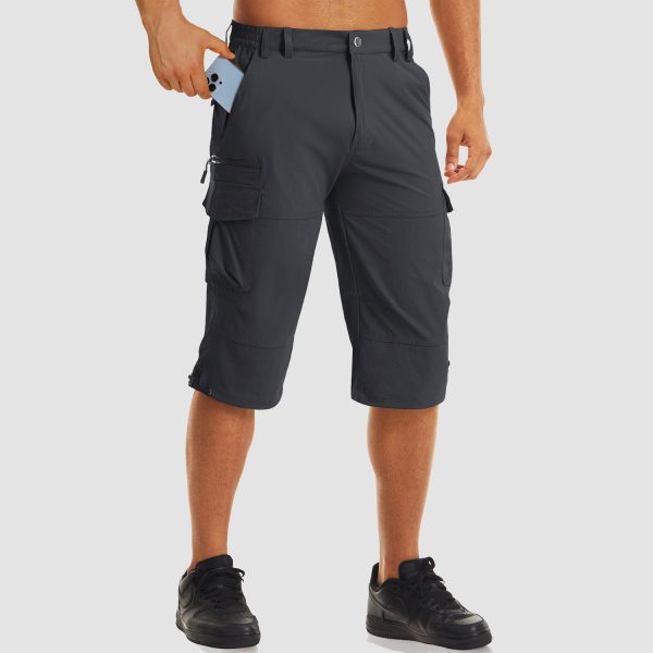 a7afacd2996827b87d60dcc61c179bafcc89288530a551be197f4d8f4e7be84d.jpg Men's Workout Gym Shorts with 7 Pockets Quick Dry 3/4 Capri for Hiking