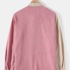 Long Sleeve Patchwork Corduroy Shirt