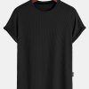Muscle Fit Arc Hem Textured T-Shirt