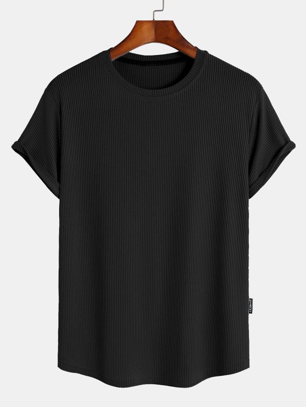 Muscle Fit Arc Hem Textured T-Shirt