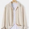 Long Sleeved Corduroy Revere Collar Shirt