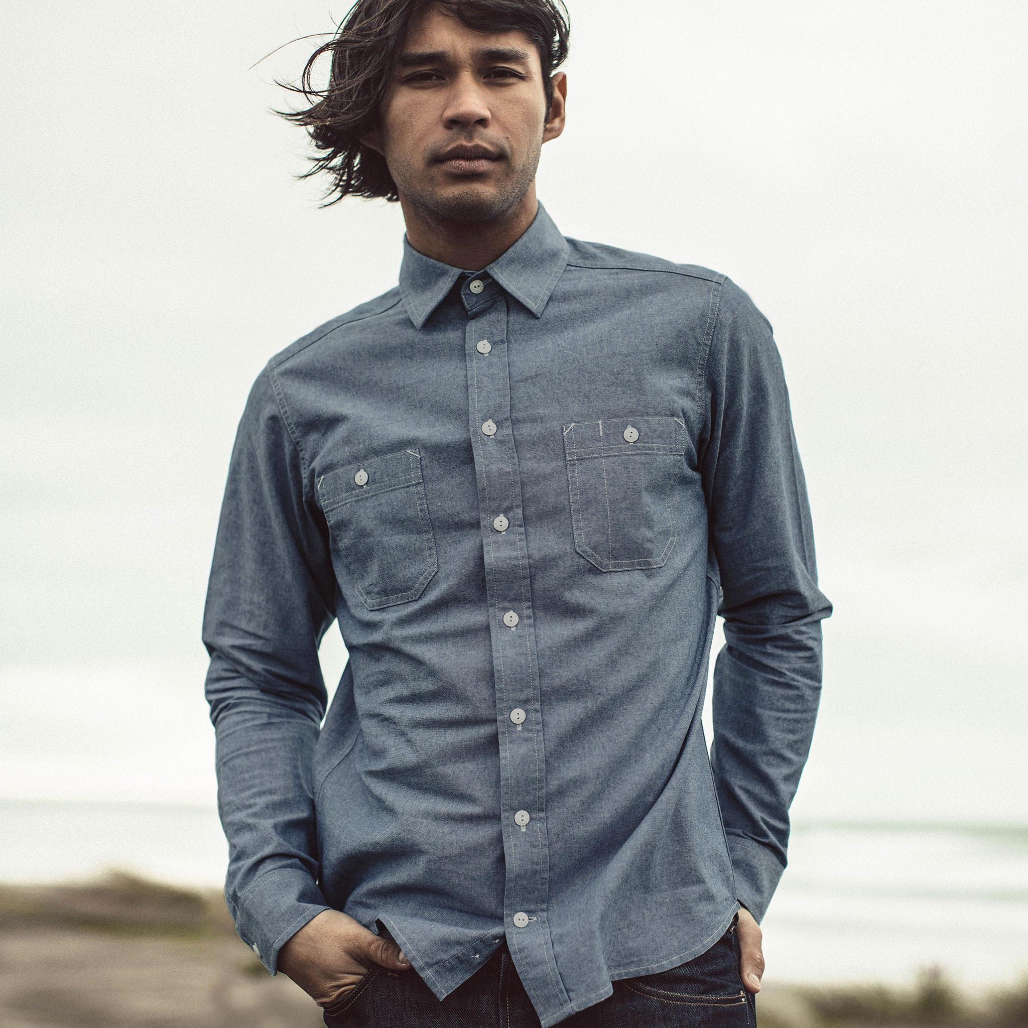 a910af5ad96ee4522d0064a8555847019b033a583a550823f80a6217ab1c4666.jpg The California in Blue Everyday Chambray