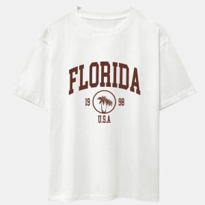 Florida Palm Tree Print Heavy Weight Oversize T-Shirt