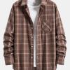 Long Sleeve Plaid Shirt With Pocket